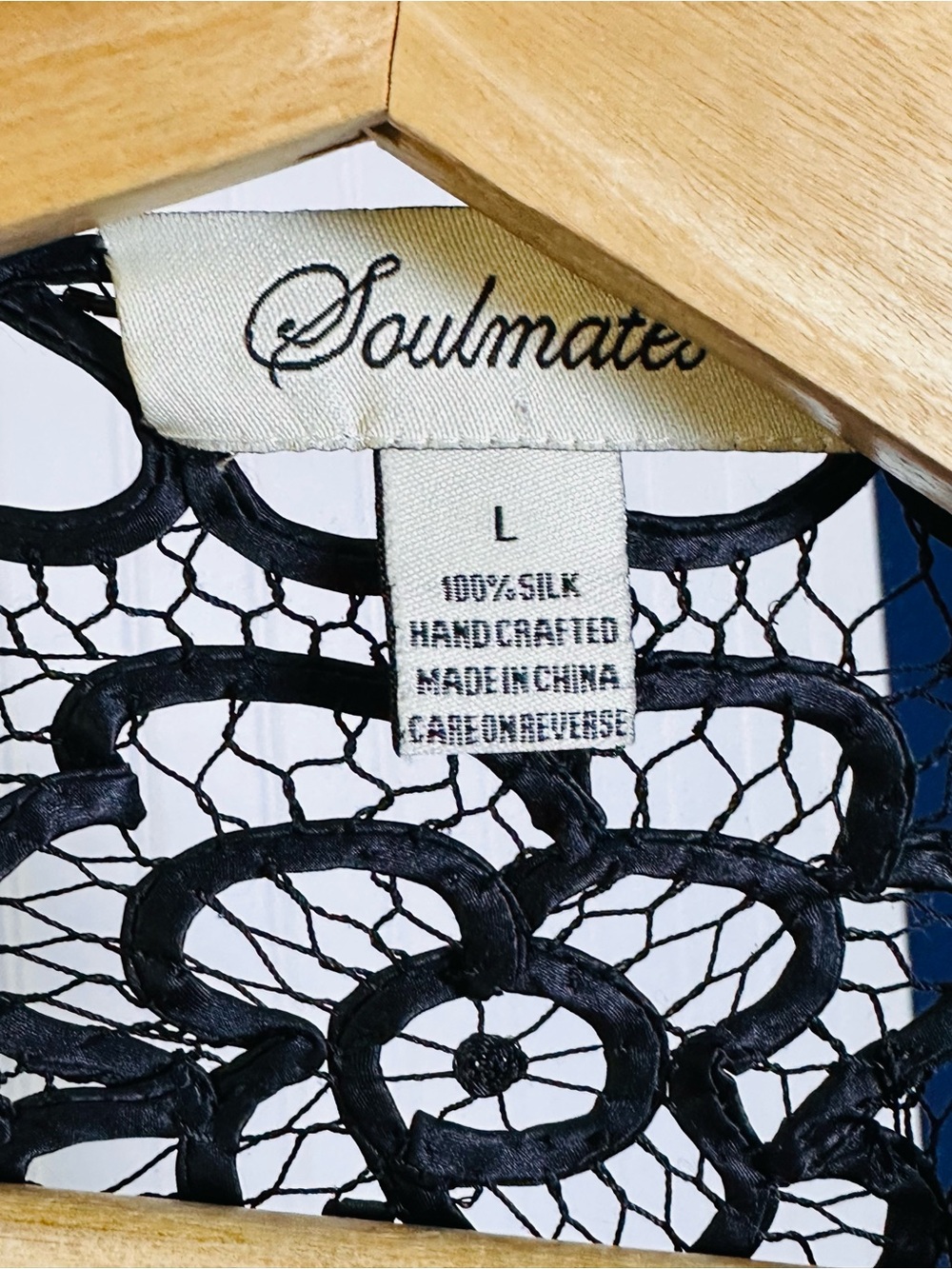 Soulmates Handcrafted Embroidered Beaded Silk Lace Evening Dress Jacket Set Sz L - Picture 15 of 16